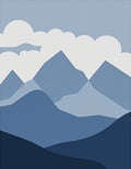 Blue Mountain Range Abstract Design Rug