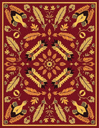 Bird Feather Tribal Pattern Rug