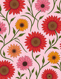 Whimsical Floral Vine Pattern Rug