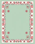 Pink Floral Border Pattern Rug
