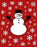 Winter Snowman Snowflake Motif Rug