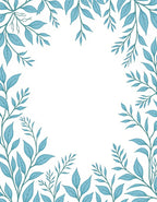 Teal Leafy Vine Border Design Rug