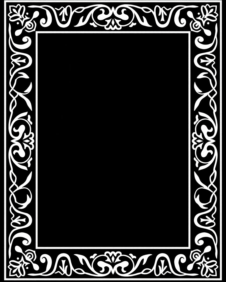 Classic Floral Scrollwork Frame Design Rug