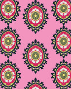 Pink Floral Medallion Pattern Rug