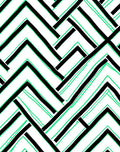 Bold Black Green Geometric Angles Rug