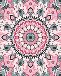 Pink Mandala Floral Geometric Design Rug