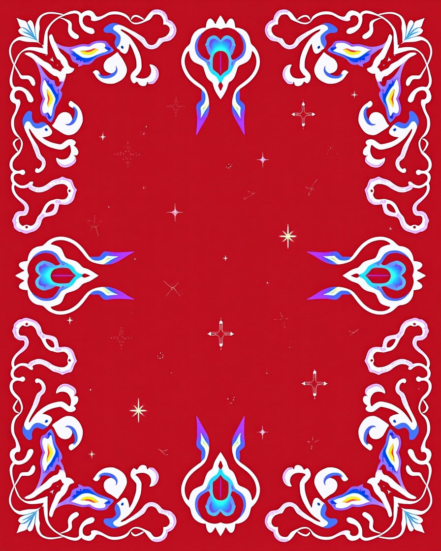 Vibrant Abstract Floral Swirls Rug
