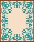 Elegant Teal Floral Vintage Design Rug