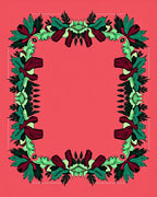 Ornate Floral Border With Eye Motifs Rug