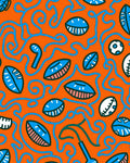 Whimsical Swirls Eyes Pattern Rug