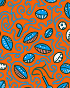 Whimsical Swirls Eyes Pattern Rug