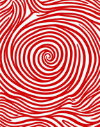 Red Swirl Stripe Abstract Pattern Rug