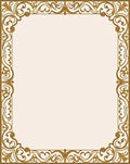 Intricate Gold Scrollwork Border Design Rug