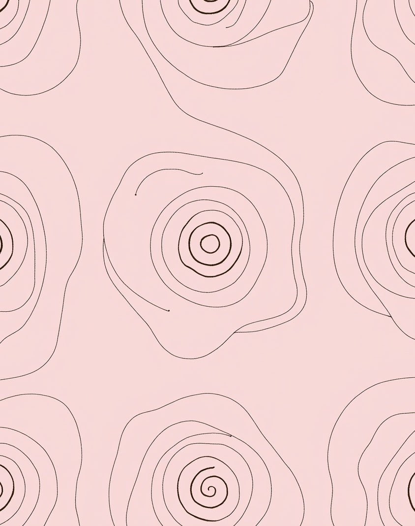 Pink Subtle Swirl Floral Contour Rug