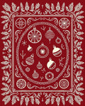 Festive Ornament Branch Pattern Rug