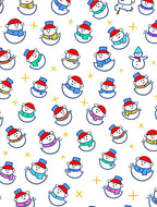 Playful Snowman Friends Colorful Scarf Scatter Rug