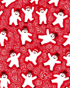Holiday Snowmen Swirl Pattern Rug