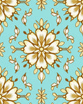 Ornate Floral Pattern with Golden Accents Rug