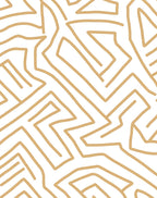 Abstract Interlocking Beige Pattern Rug