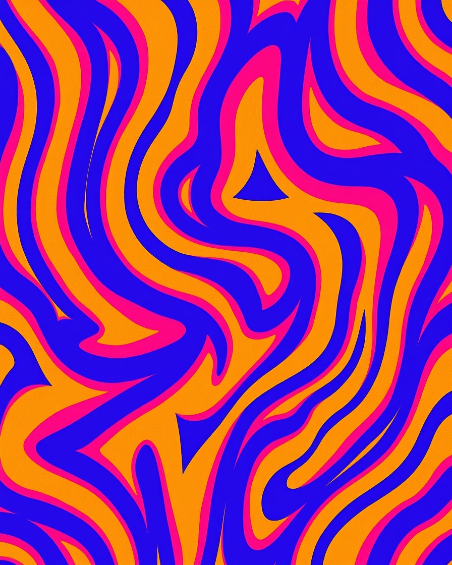 Vibrant Swirl Line Pattern Rug