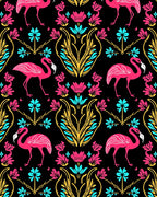 Flamingo Floral Damask Accent Design Rug