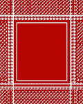 Classic Houndstooth Bordered Red Rug
