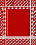 Classic Houndstooth Bordered Red Rug