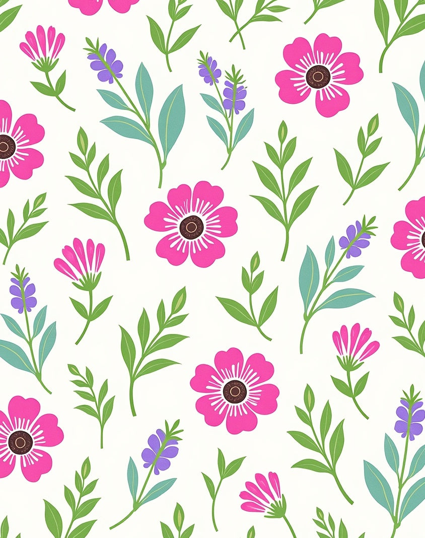Pink And Purple Floral Motif Rug
