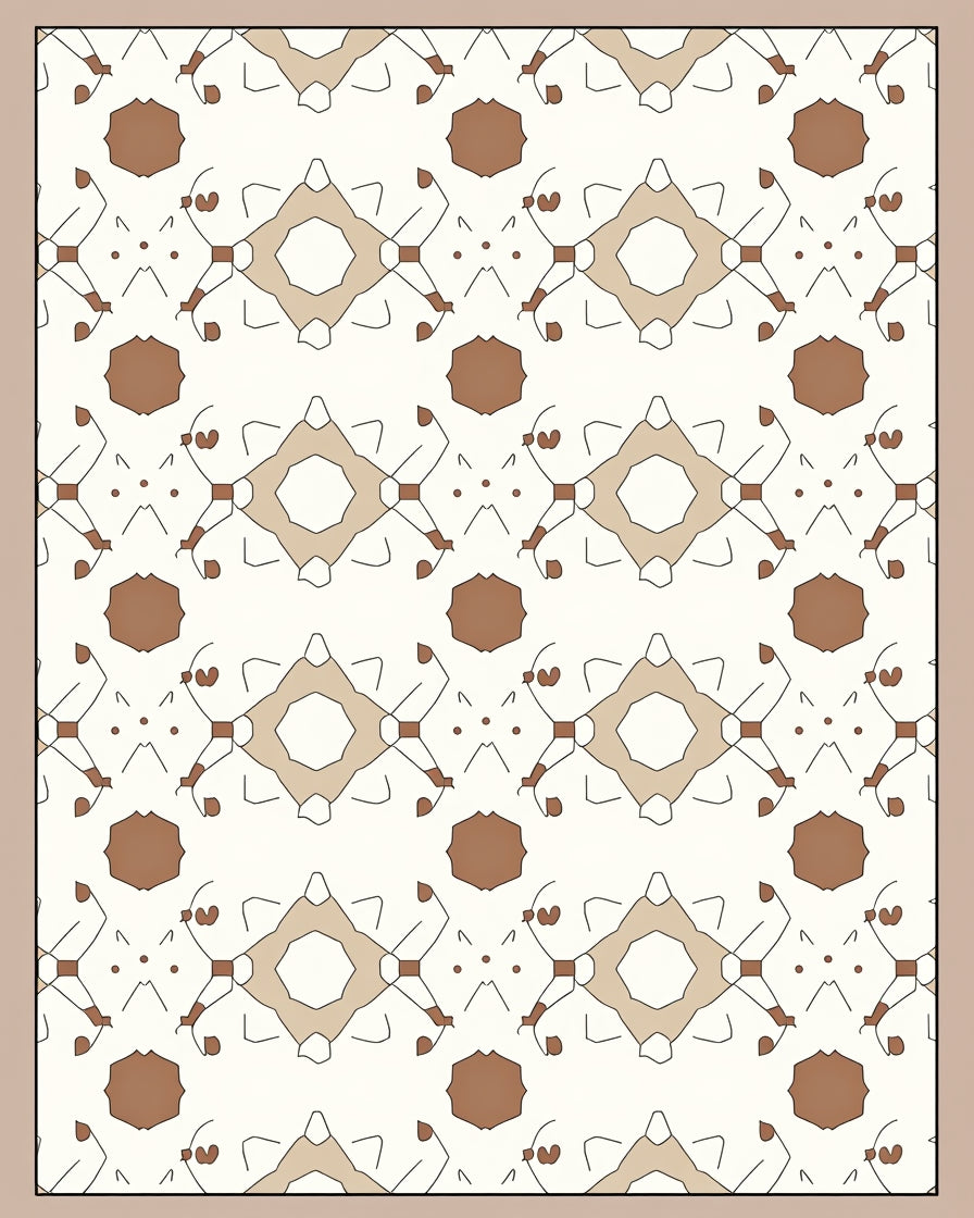 Geometric Diamond Star Pattern Rug