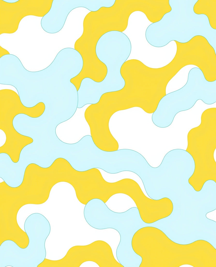 Abstract Camo Fluid Shapes Rug