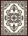 Ornate Floral Vine Border Rug