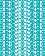 Abstract Geometric Blue Pattern Rug