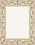 Gilded Gold Floral Scroll Frame Rug