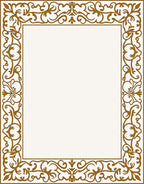 Gilded Gold Floral Scroll Frame Rug