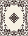 Ornate Scrollwork Cream Brown Rug