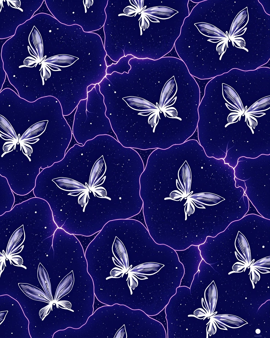Mystical Butterflies Lightning Pattern Rug