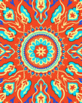 Vibrant Floral Mandala Inspired Pattern Rug