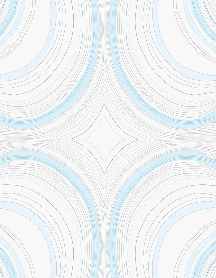 Modern Blue White Abstract Flow Rug