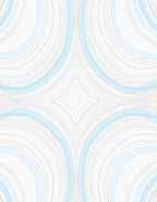 Modern Blue White Abstract Flow Rug