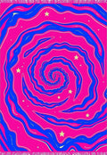 Vibrant Pink Blue Swirl Starburst Rug