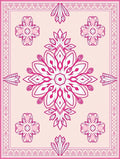 Pink Floral Mandala Pattern Rug