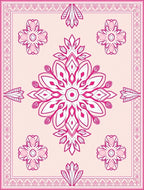 Pink Floral Mandala Pattern Rug