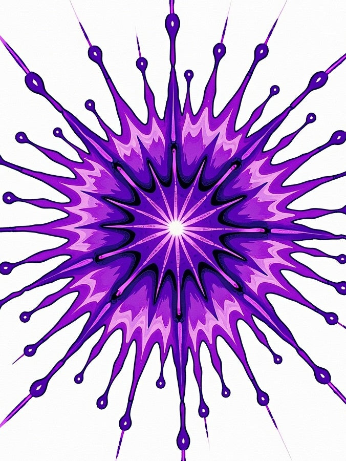Vibrant Purple Starburst Pattern Rug
