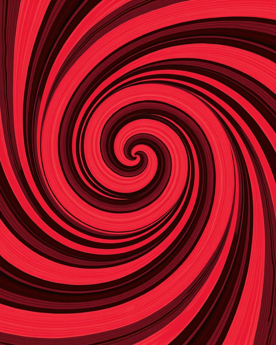 Red Swirl Optical Illusion Rug