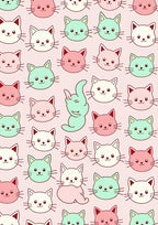 Playful Cat Faces Pattern Rug