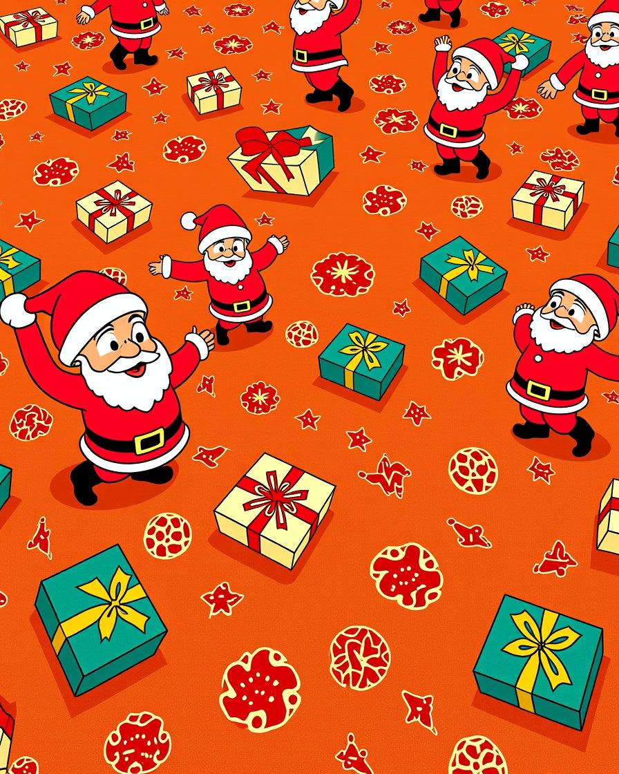 Cheerful Santa Claus Gift Pattern Rug