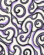 Swirling Purple Black Organic Pattern Rug