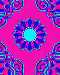 Vibrant Floral Pattern Mandala Design Rug