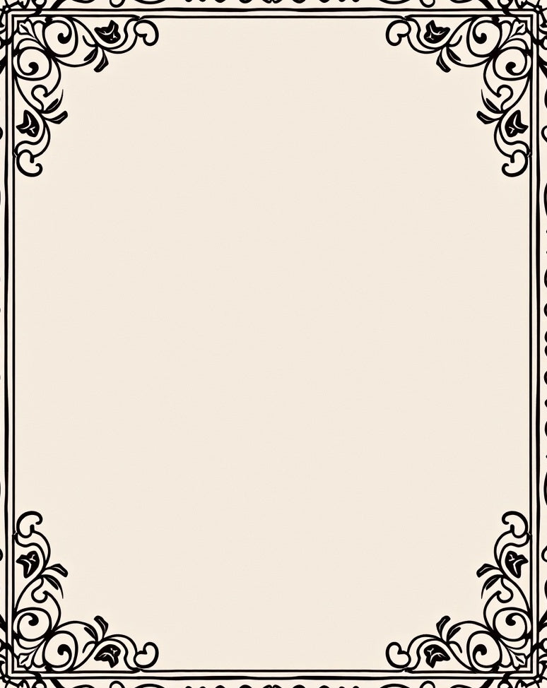Classic Floral Scroll Border Design Rug