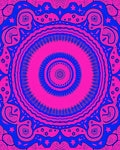 Vibrant Pink Electric Blue Medallion Rug